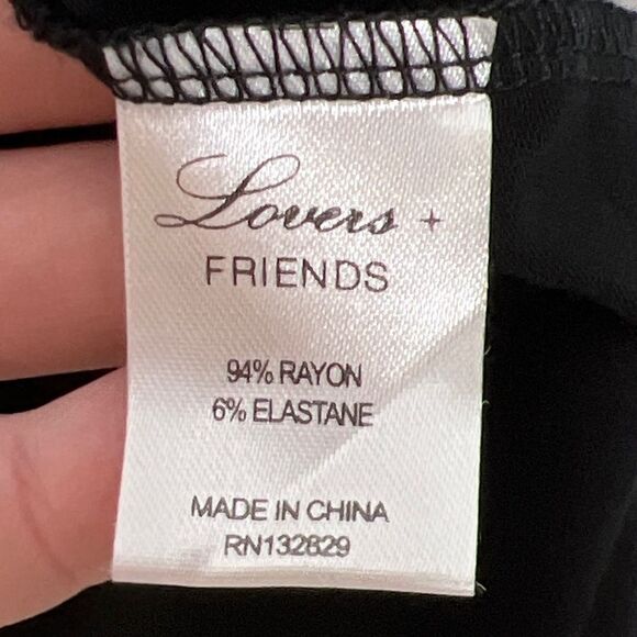 Lovers + Friends | Black Call Me Crop Heart Tank Top Size Small - Picture 4 of 5